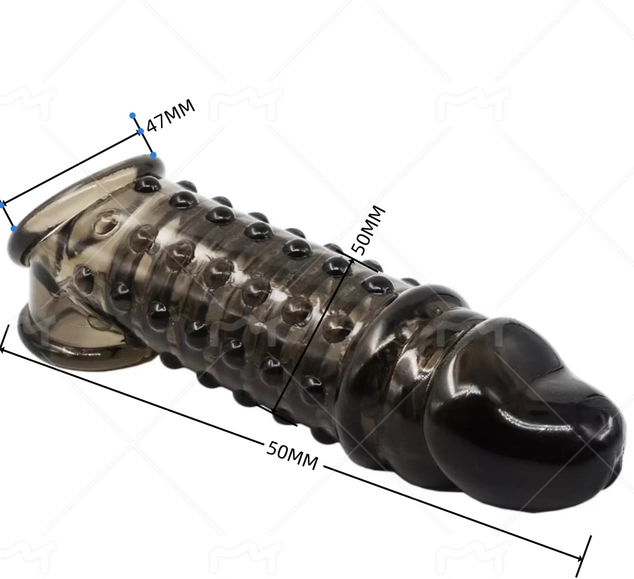 Black Studded Penis Sleeve — V26
