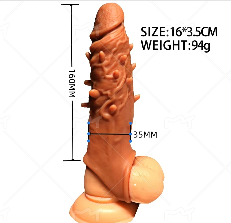 Brown Raised-Texture Penis Sleeve — V28